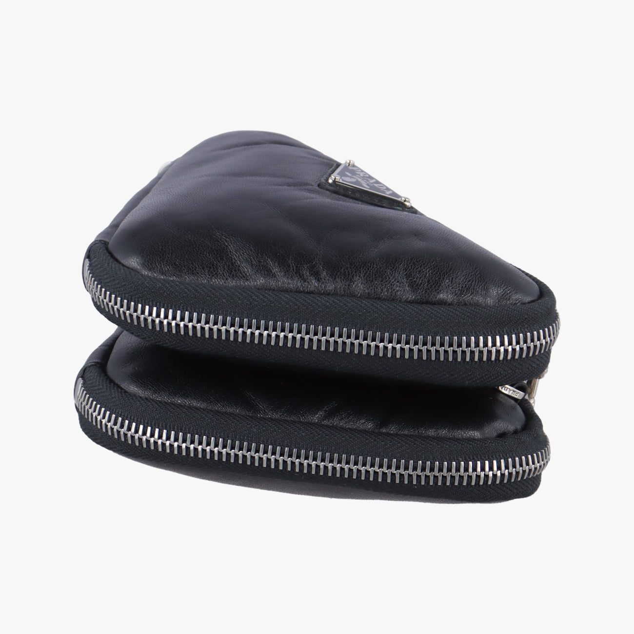 Pre-owned Prada triangle mini Black Leather 1NR015 shoulderbag | stylenewstar