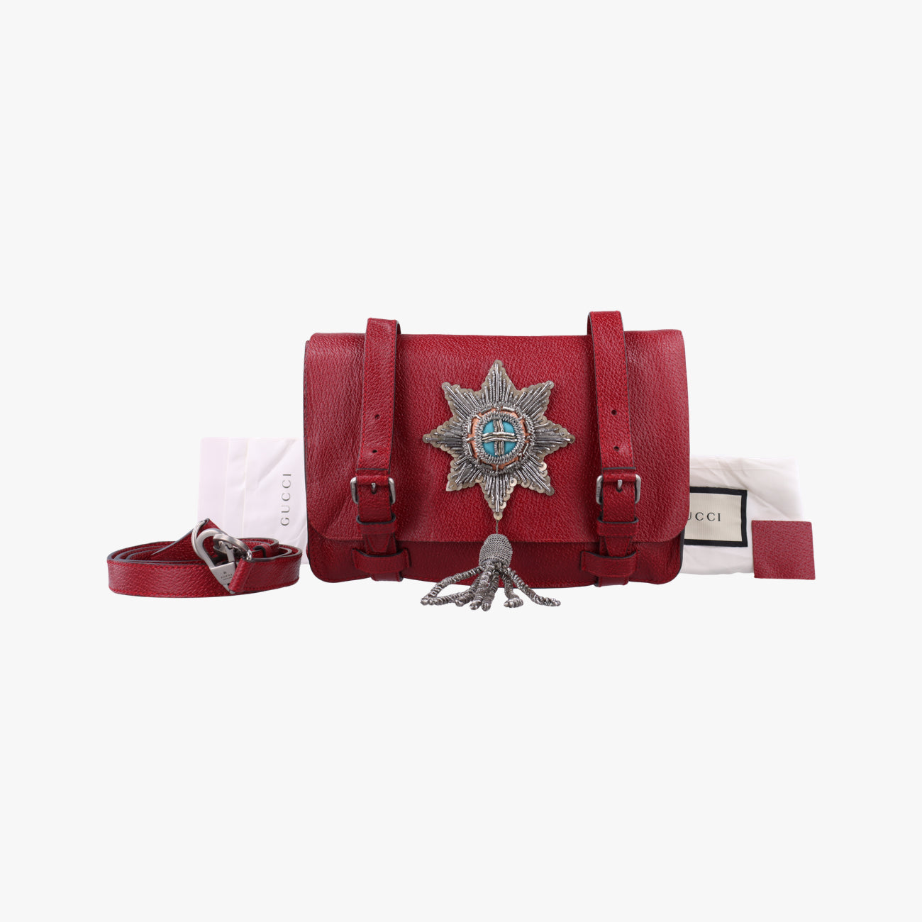 Pre-owned Gucci Bamboo Red Leather 484676 shoulderbag | stylenewstar