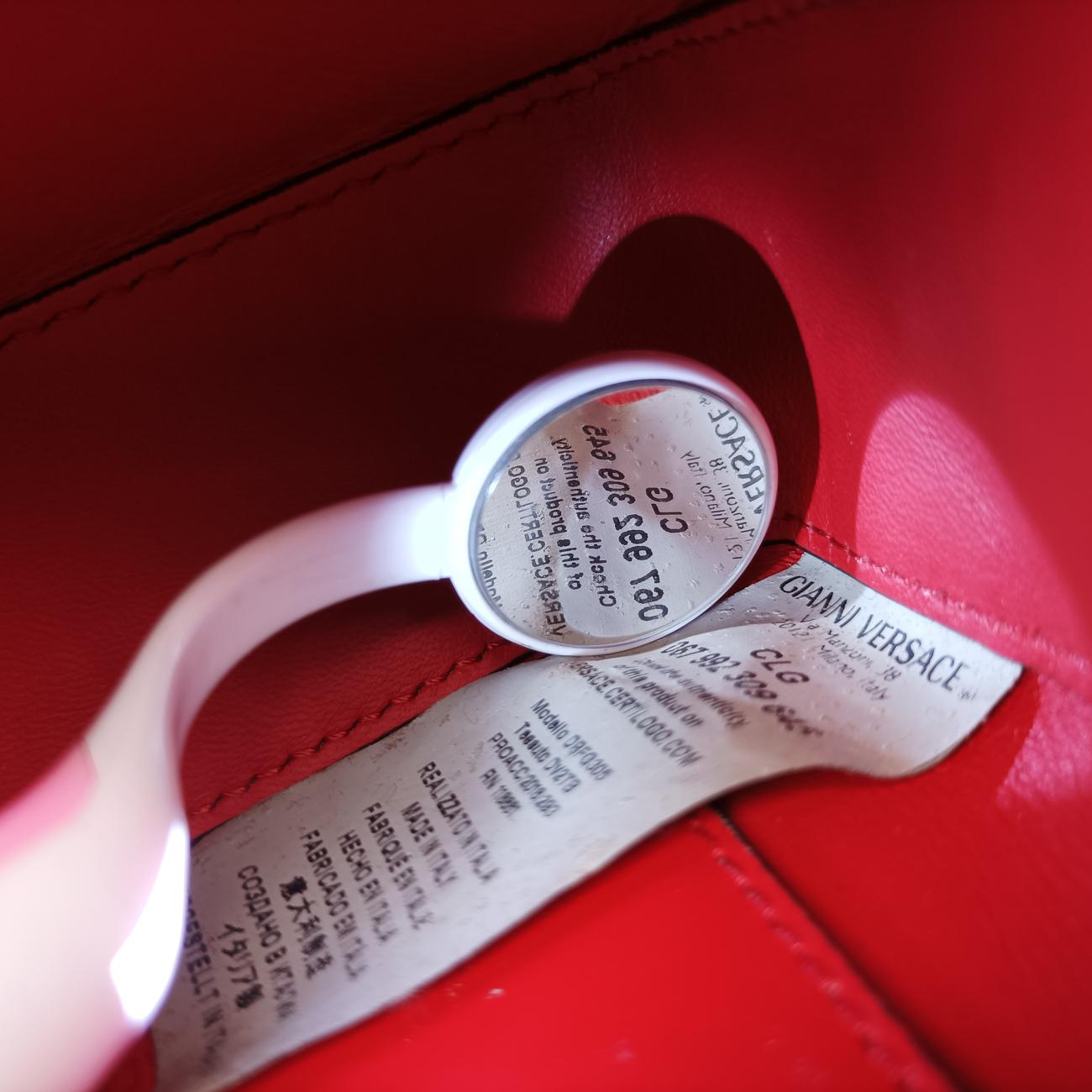 Pre-owned VERSACE Medusa Red Leather  shoulderbag | stylenewstar