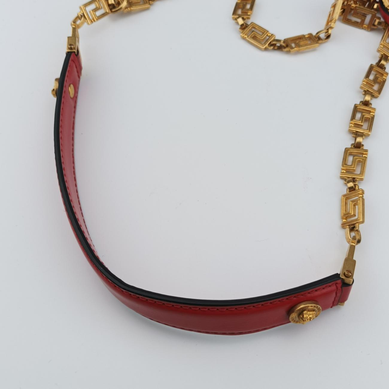 Pre-owned VERSACE Medusa Red Leather  shoulderbag | stylenewstar