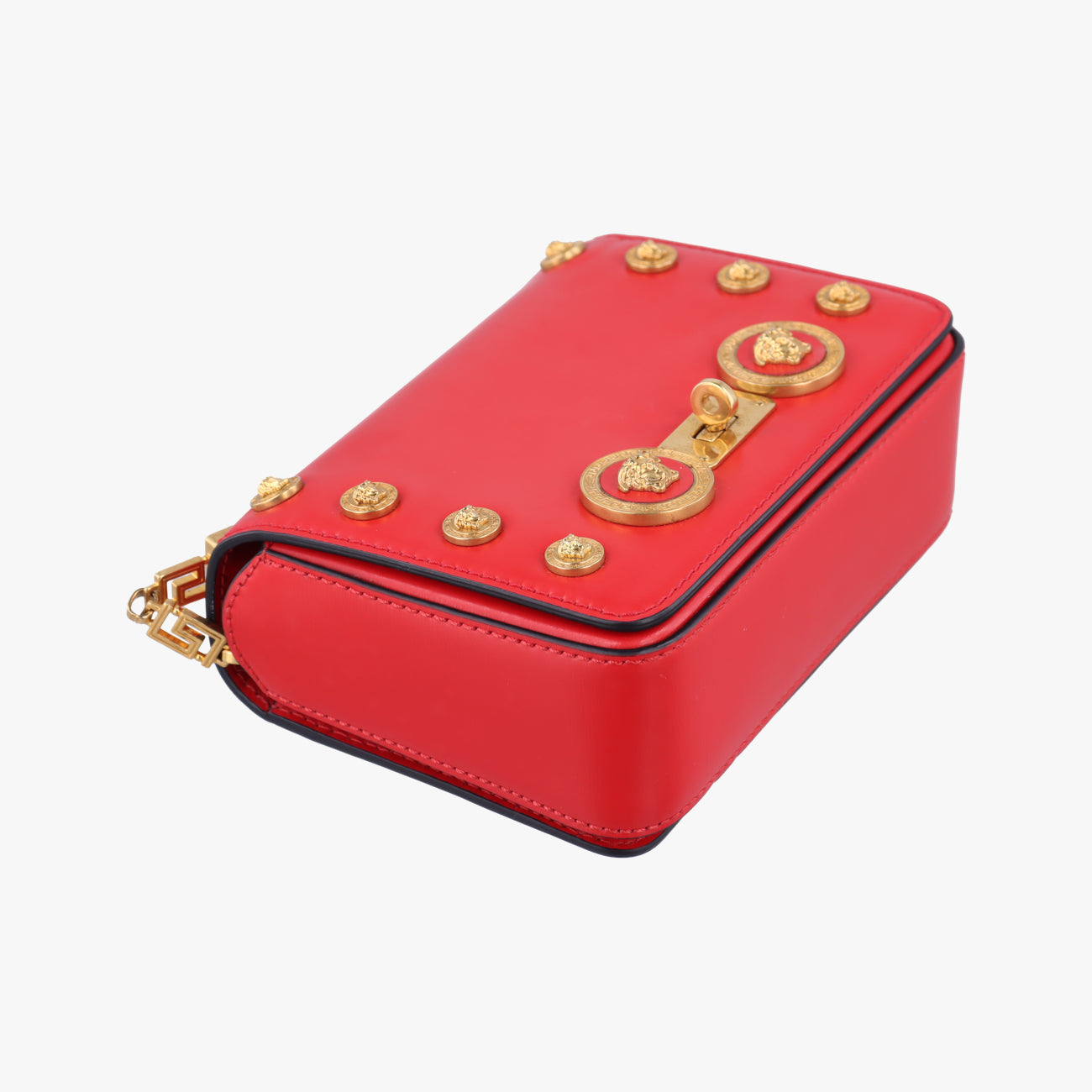 Pre-owned VERSACE Medusa Red Leather  shoulderbag | stylenewstar