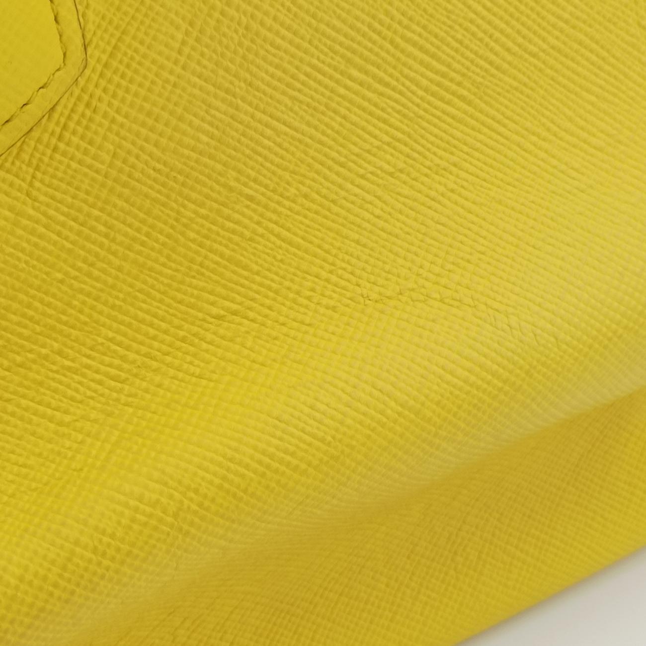 Pre-owned Prada Cuir Double　Satchel Yellow SAFFIANO　Leather BN2756 handbag | stylenewstar