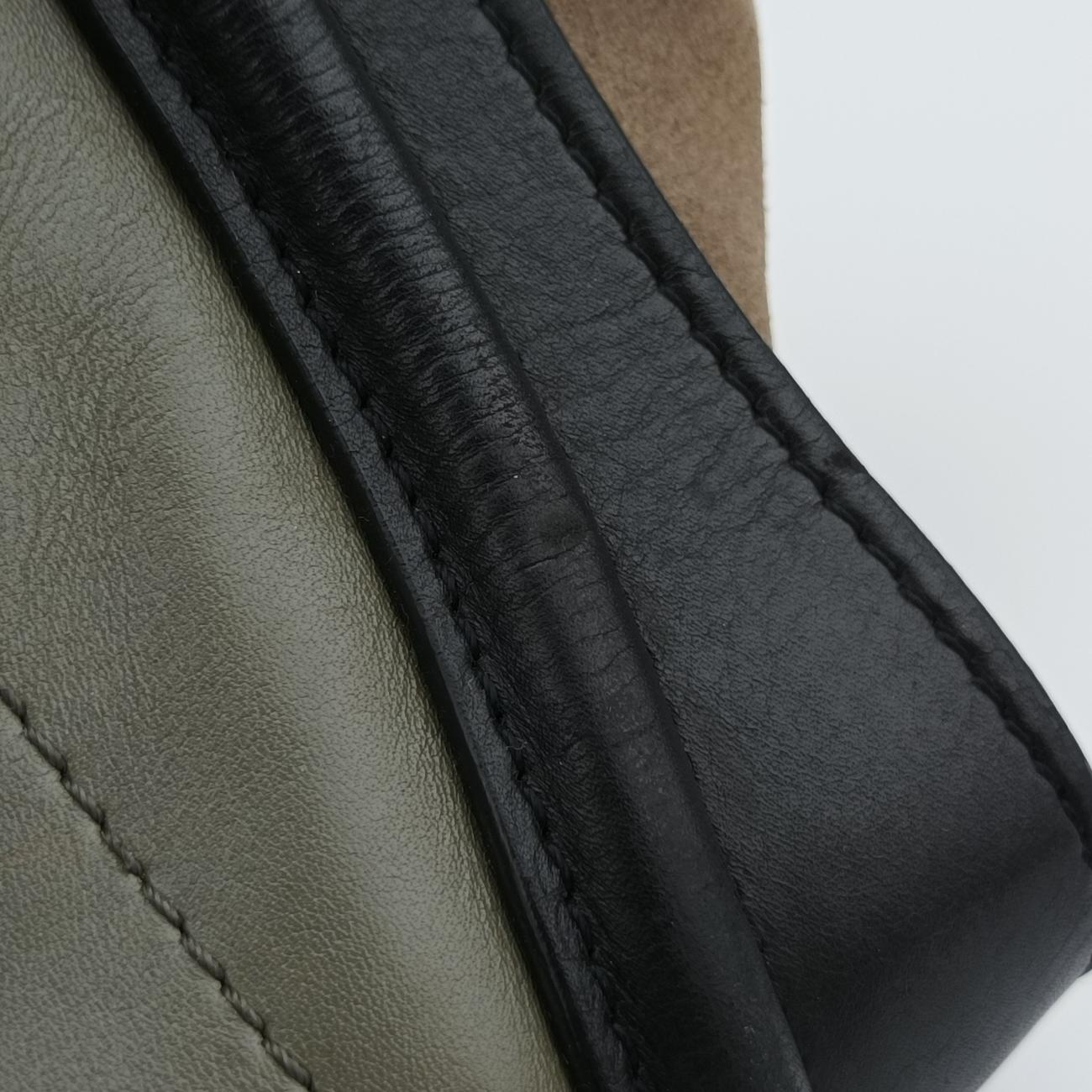 Pre-owned Celine Luggage Mini Shopper Brown x Green x Black Leather  handbag | stylenewstar