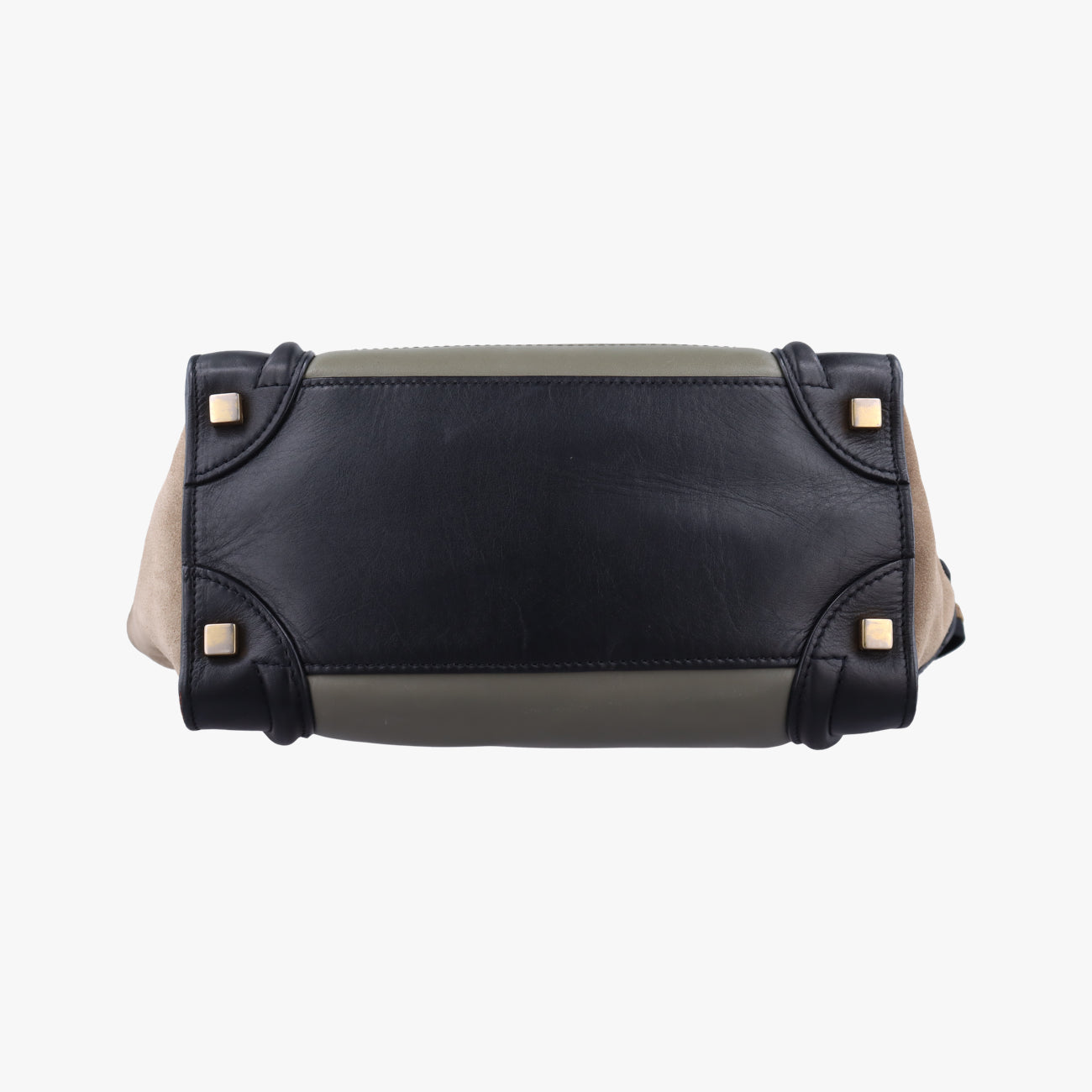 Pre-owned Celine Luggage Mini Shopper Brown x Green x Black Leather  handbag | stylenewstar