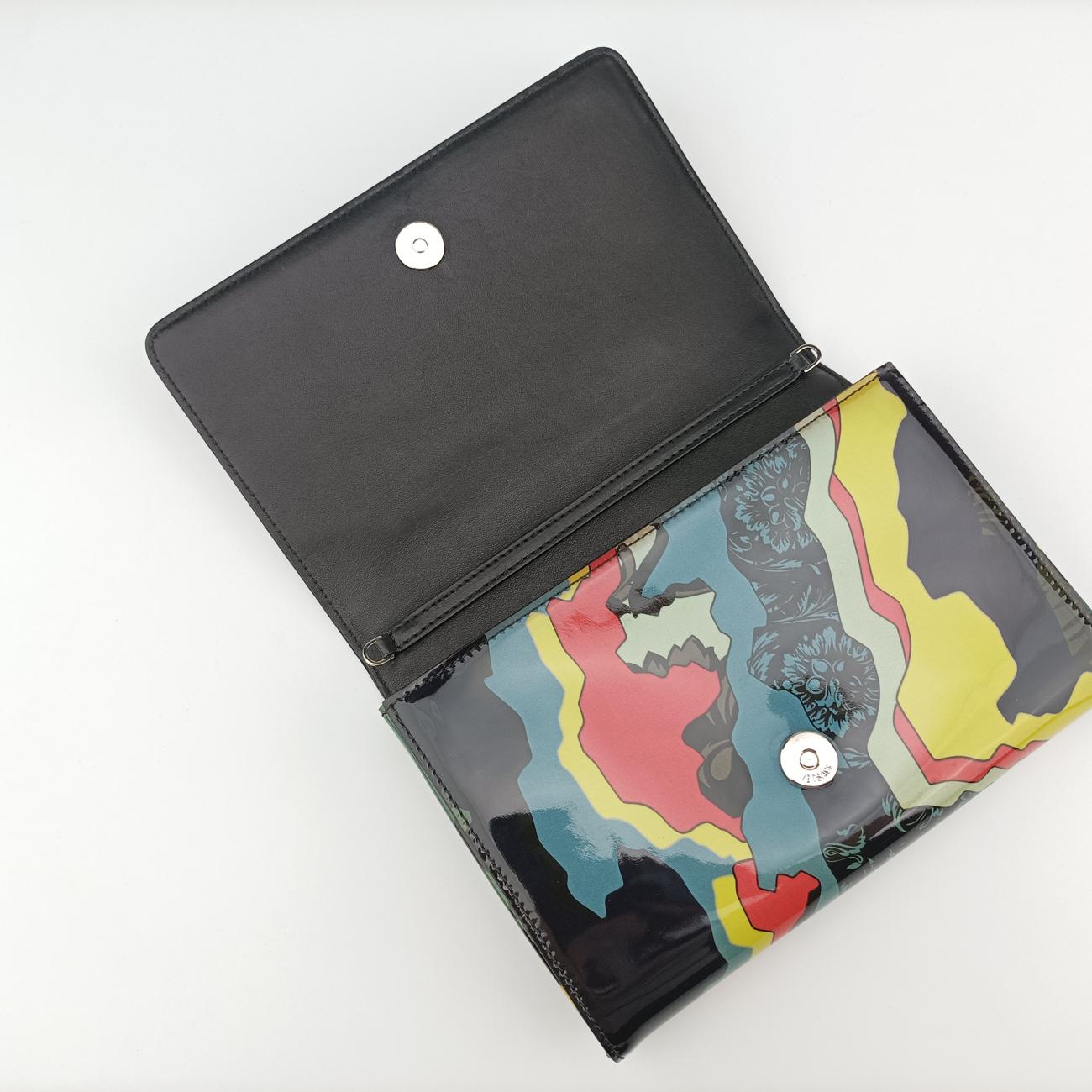 Pre-owned VERSACE Palazzo Medusa Multicolour Patent  shoulderbag | stylenewstar