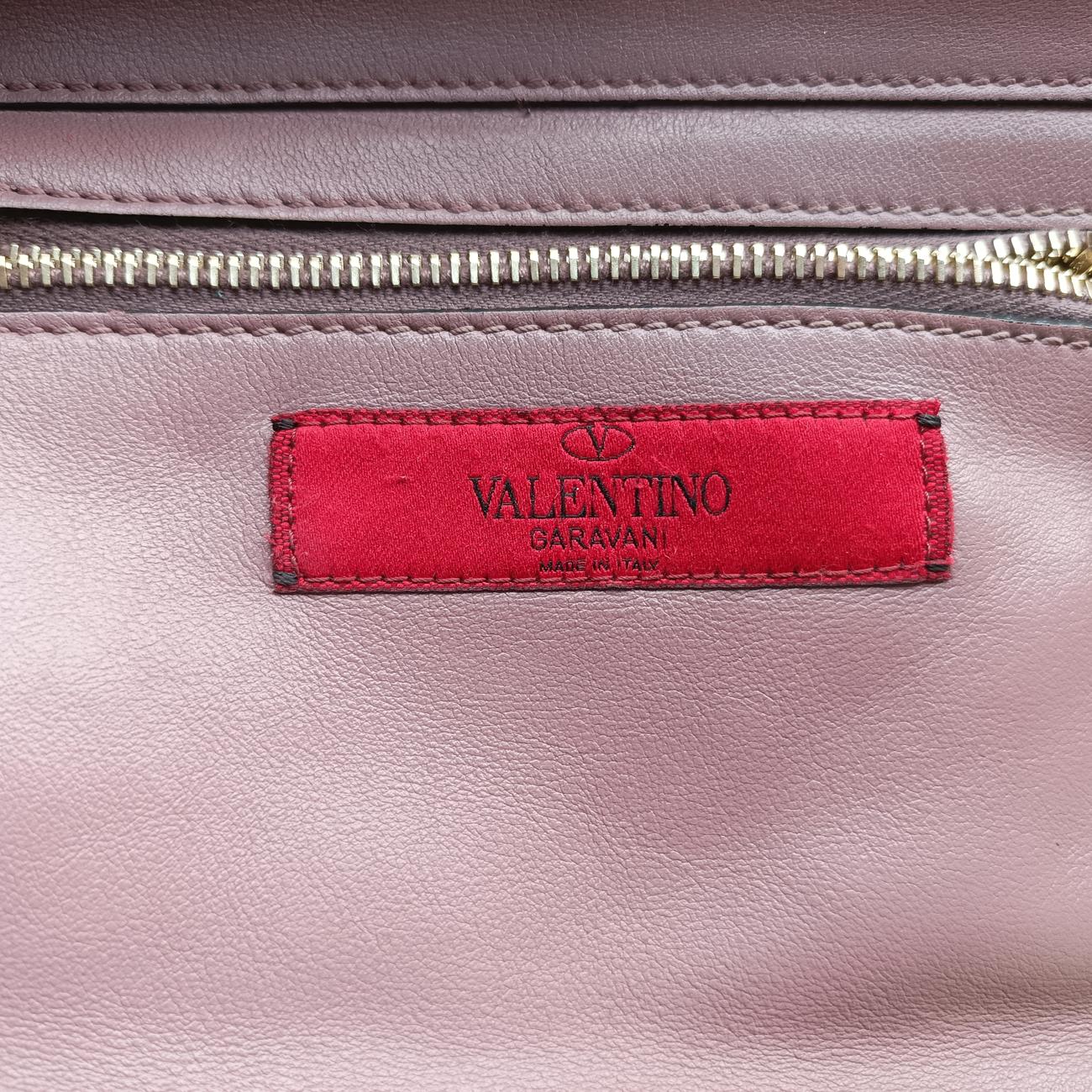 Pre-owned Valentino Rockstud Purple Leather  shoulderbag | stylenewstar