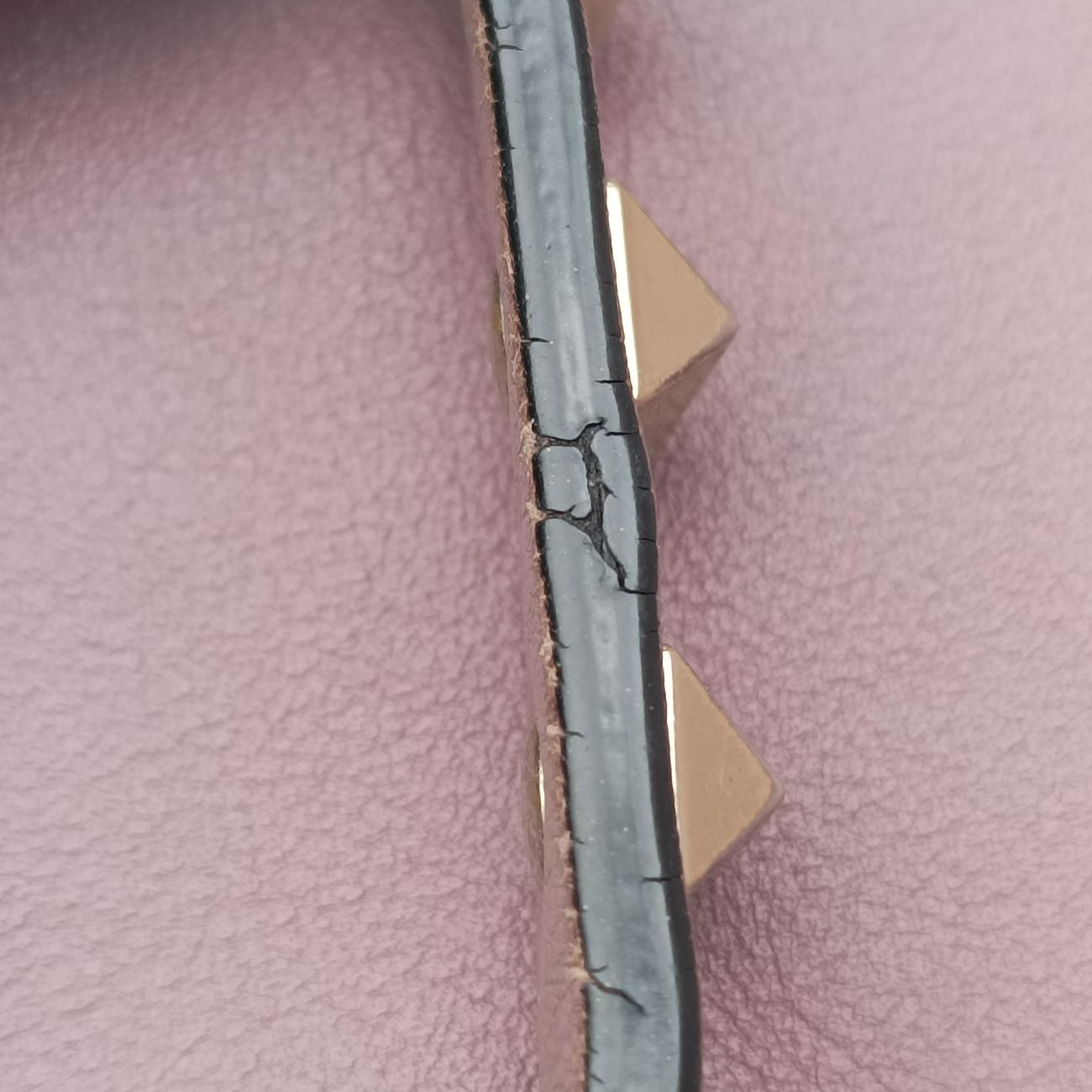 Pre-owned Valentino Rockstud Purple Leather  shoulderbag | stylenewstar