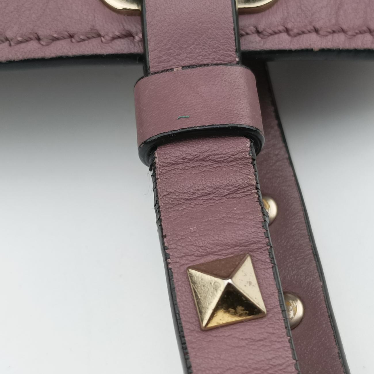 Pre-owned Valentino Rockstud Purple Leather  shoulderbag | stylenewstar