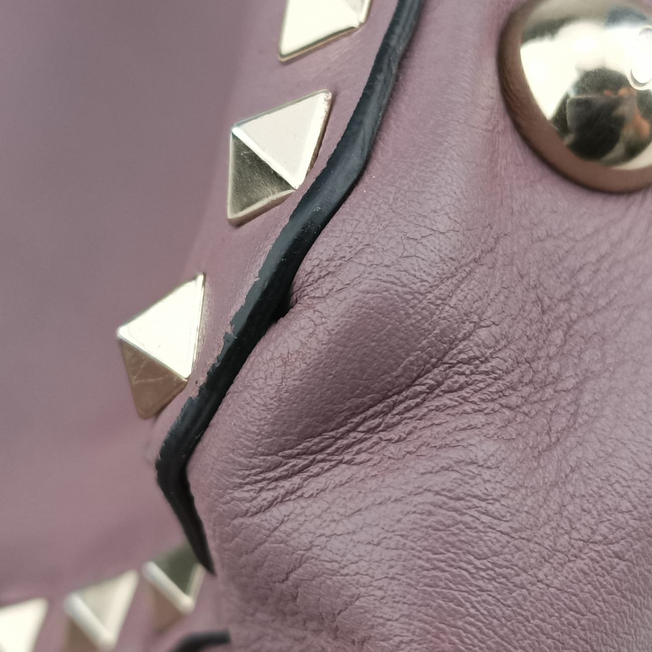 Pre-owned Valentino Rockstud Purple Leather  shoulderbag | stylenewstar