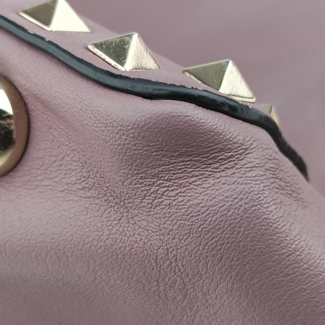 Pre-owned Valentino Rockstud Purple Leather  shoulderbag | stylenewstar