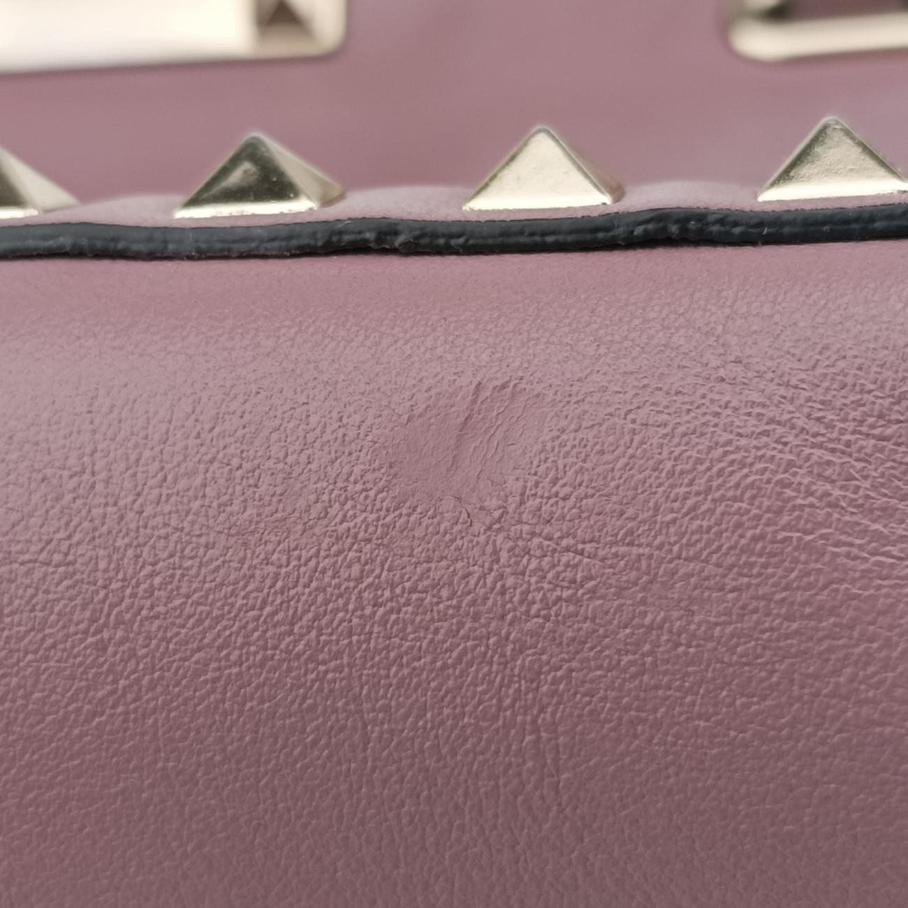 Pre-owned Valentino Rockstud Purple Leather  shoulderbag | stylenewstar