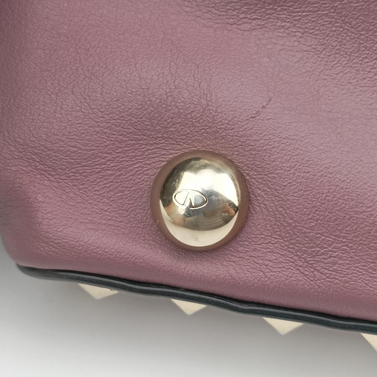 Pre-owned Valentino Rockstud Purple Leather  shoulderbag | stylenewstar