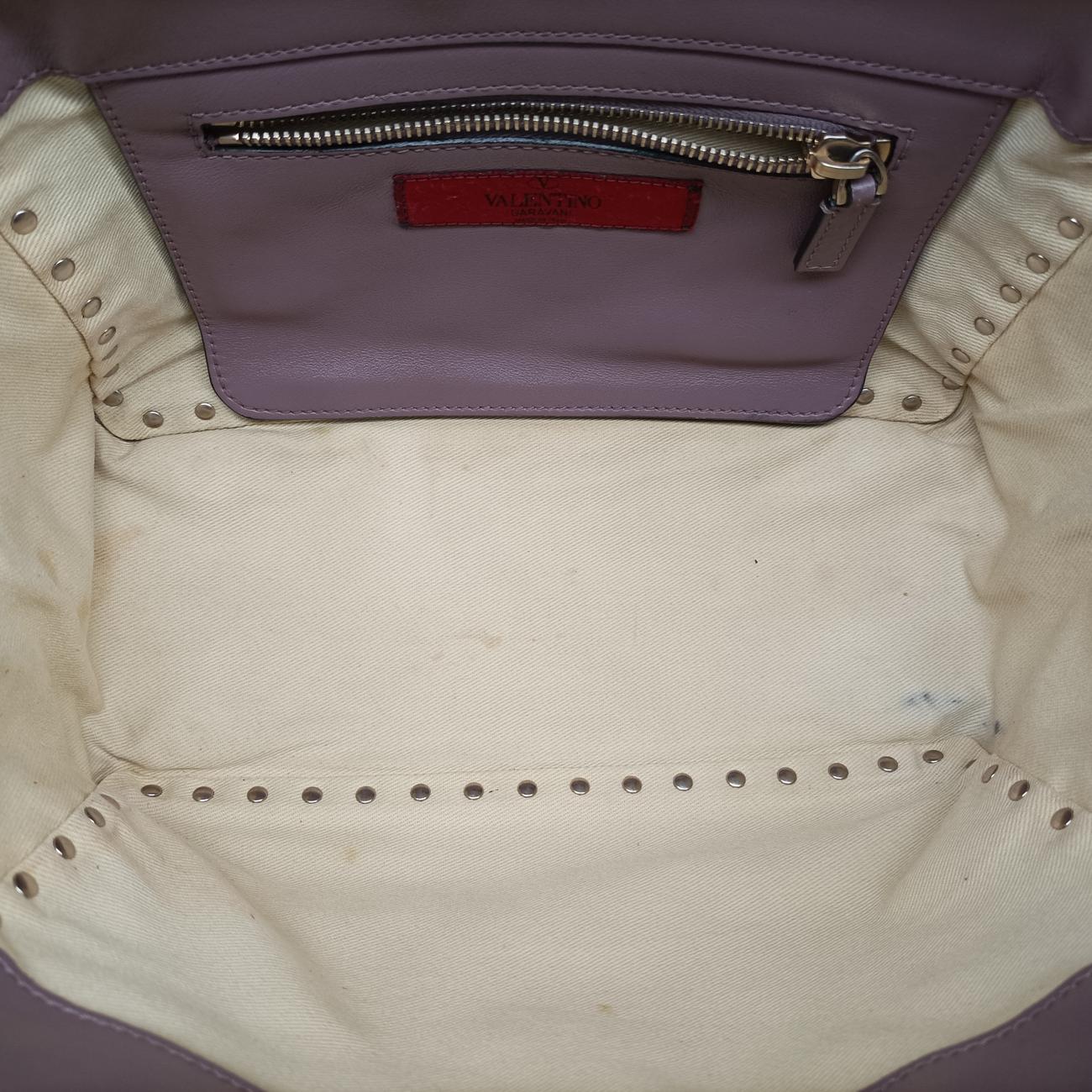Pre-owned Valentino Rockstud Purple Leather  shoulderbag | stylenewstar