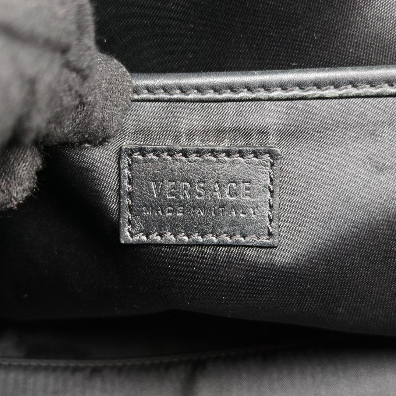 Pre-owned VERSACE SIGNATURE La Medusa Black Leather  shoulderbag | stylenewstar