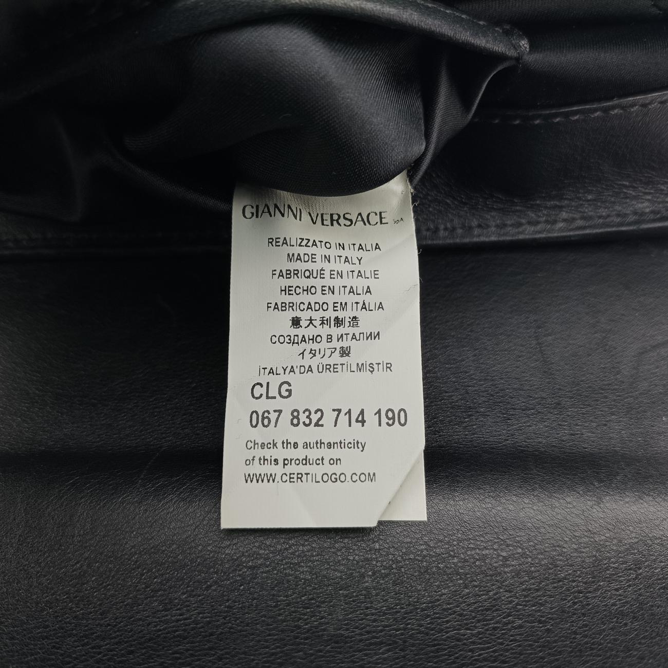 Pre-owned VERSACE SIGNATURE La Medusa Black Leather  shoulderbag | stylenewstar