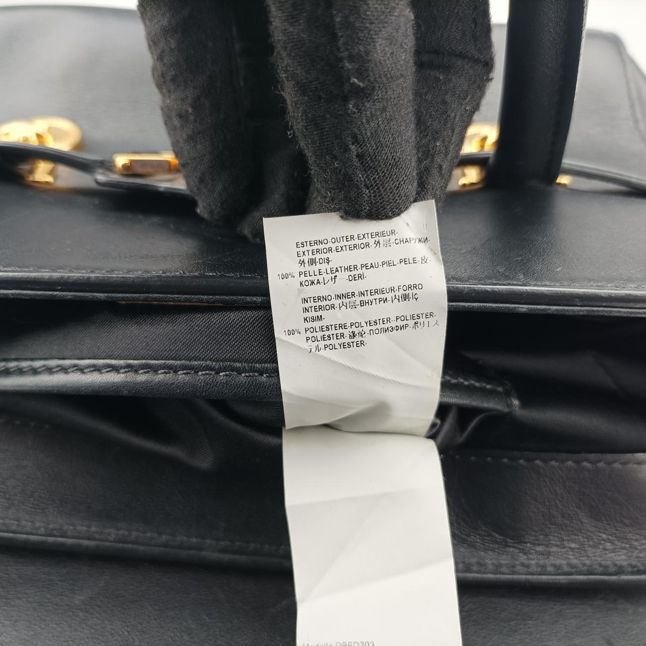 Pre-owned VERSACE SIGNATURE La Medusa Black Leather  shoulderbag | stylenewstar