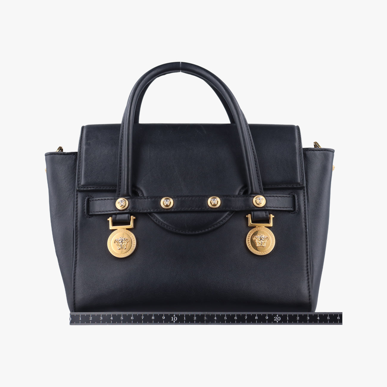 Pre-owned VERSACE SIGNATURE La Medusa Black Leather  shoulderbag | stylenewstar