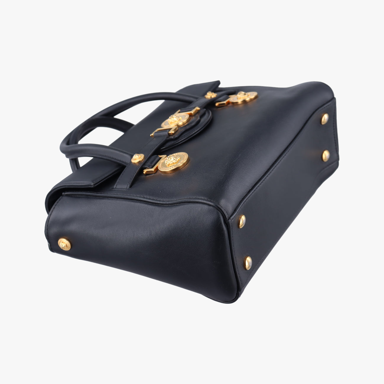 Pre-owned VERSACE SIGNATURE La Medusa Black Leather  shoulderbag | stylenewstar