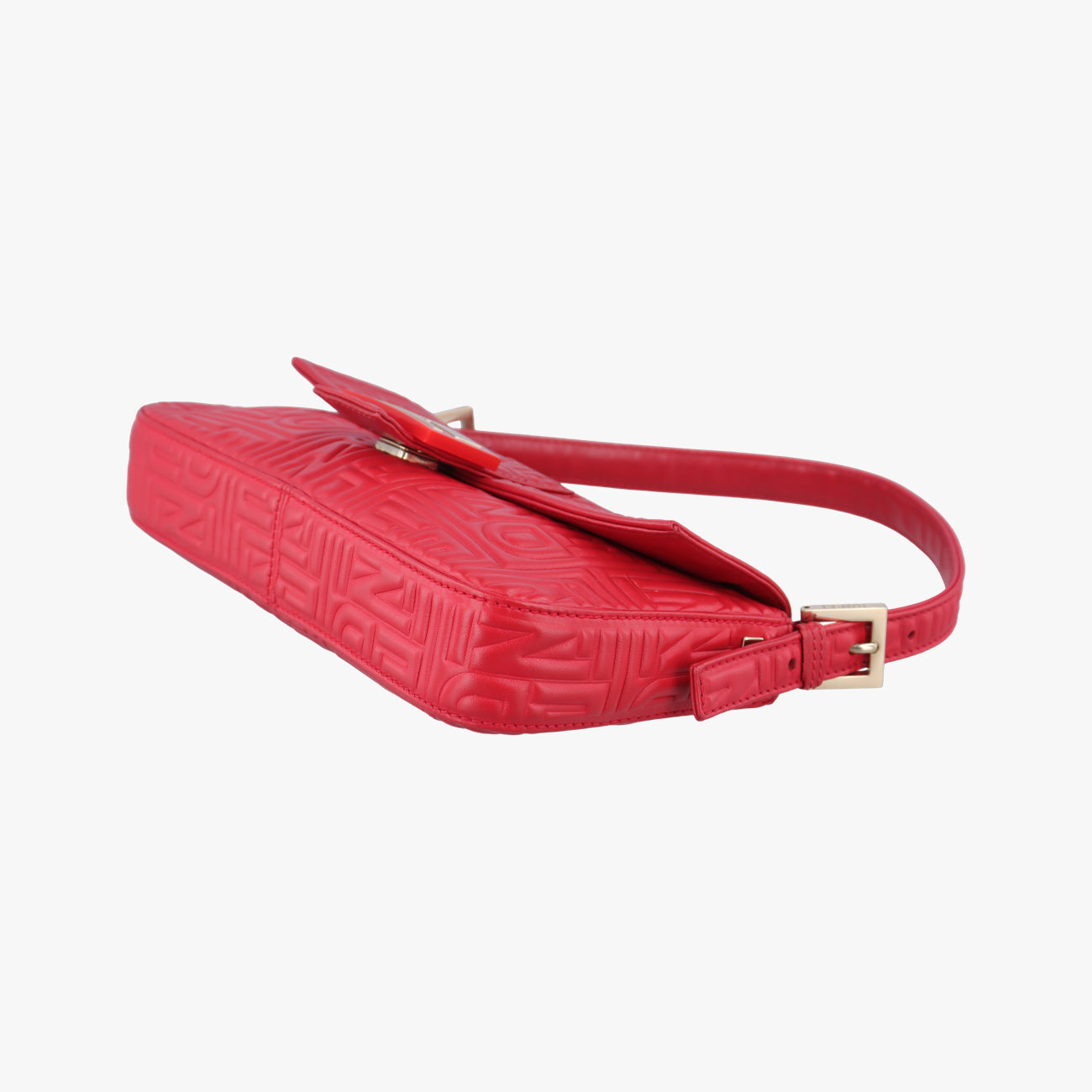 Pre-owned Fendi Baguette Red lambskin 8BR600 shoulderbag | stylenewstar