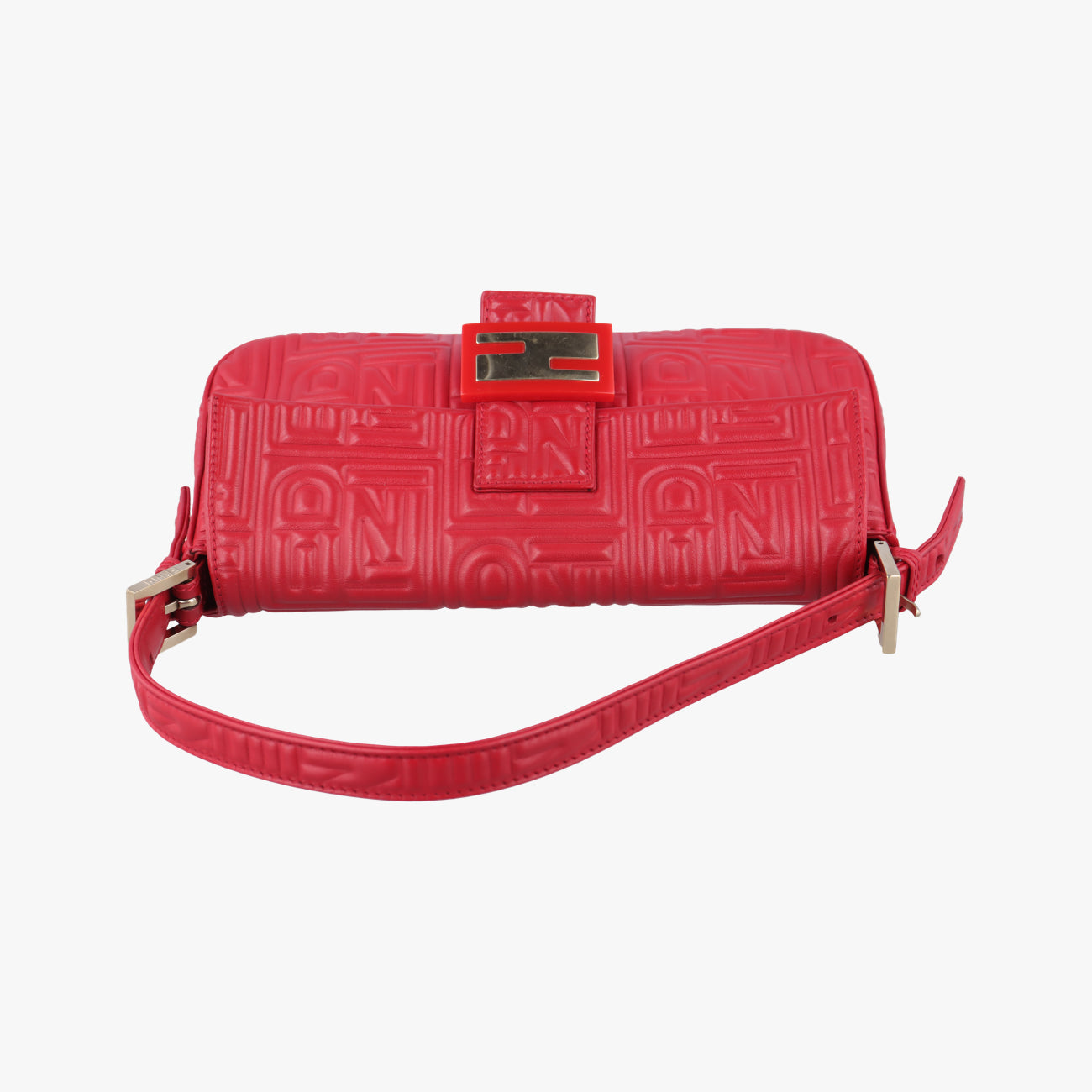 Pre-owned Fendi Baguette Red lambskin 8BR600 shoulderbag | stylenewstar