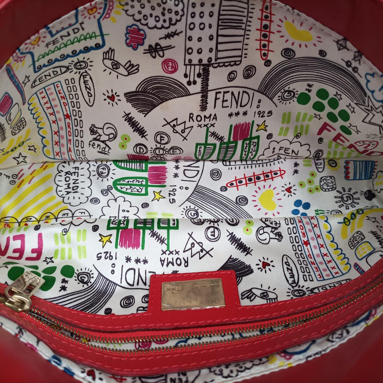 Pre-owned Fendi Baguette Red lambskin 8BR600 shoulderbag | stylenewstar