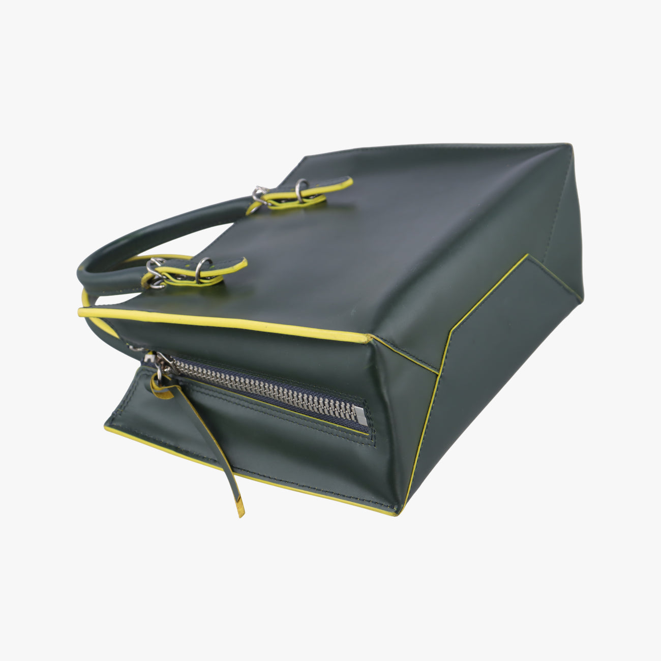 Pre-owned Balenciaga Paper A6 Tote Green×Yellow Leather  handbag | stylenewstar