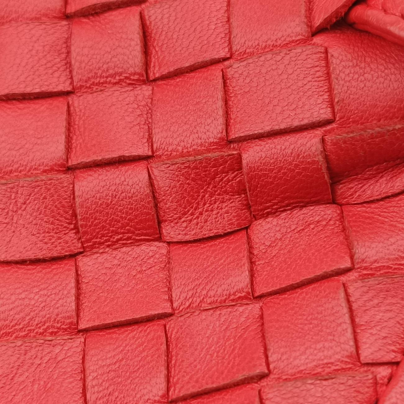 Pre-owned Bottega Veneta NODINI Intrecciato Red lambskin  shoulderbag | stylenewstar