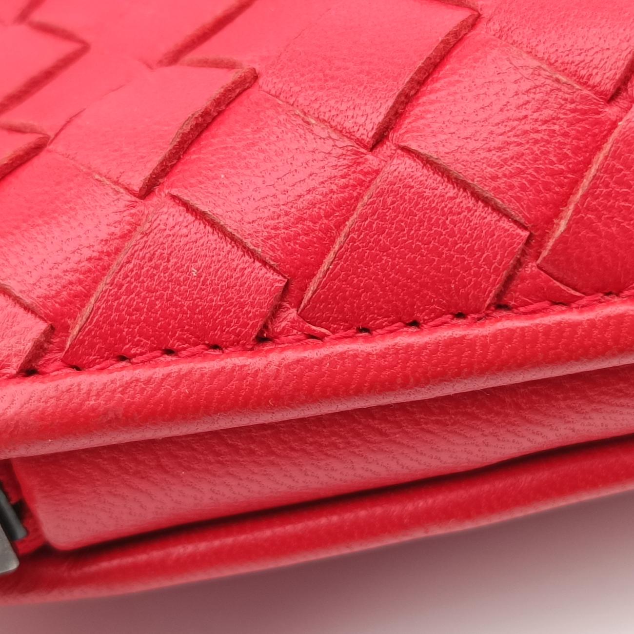 Pre-owned Bottega Veneta NODINI Intrecciato Red lambskin  shoulderbag | stylenewstar