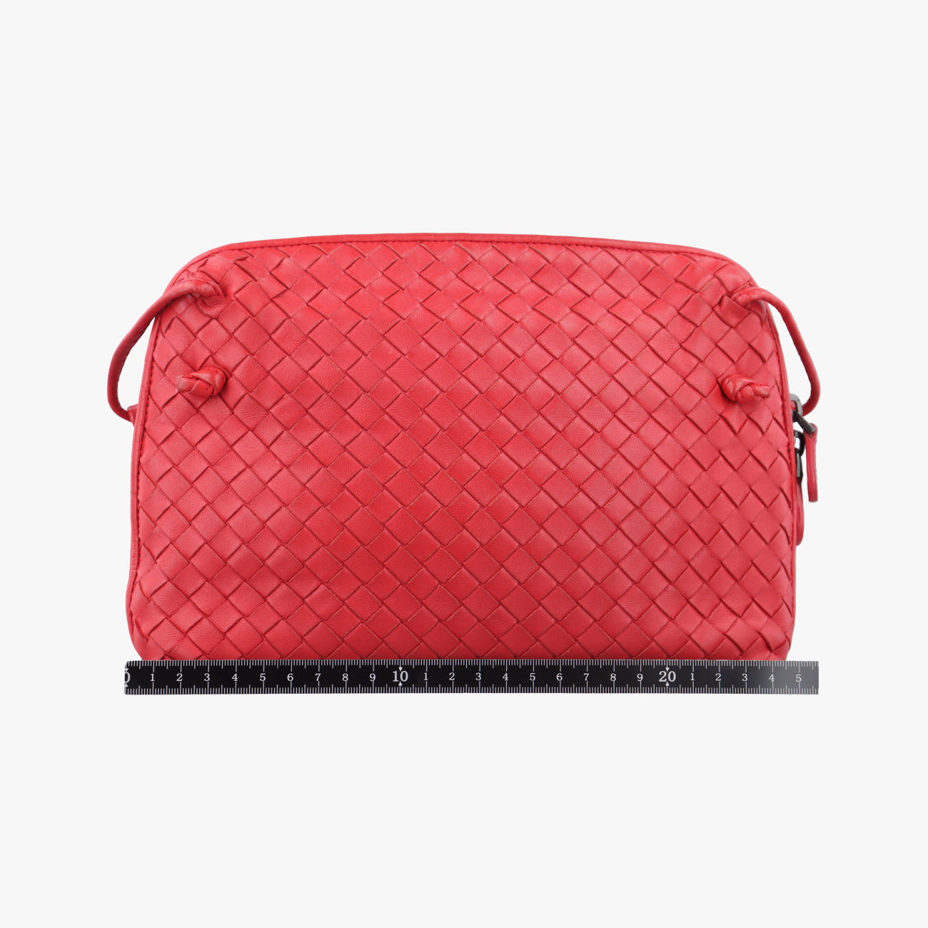 Pre-owned Bottega Veneta NODINI Intrecciato Red lambskin  shoulderbag | stylenewstar