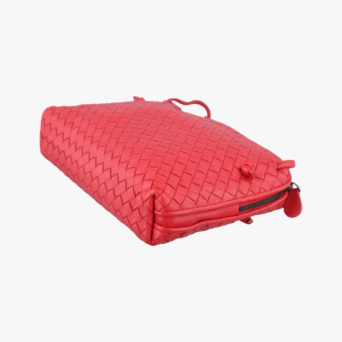 Pre-owned Bottega Veneta NODINI Intrecciato Red lambskin  shoulderbag | stylenewstar