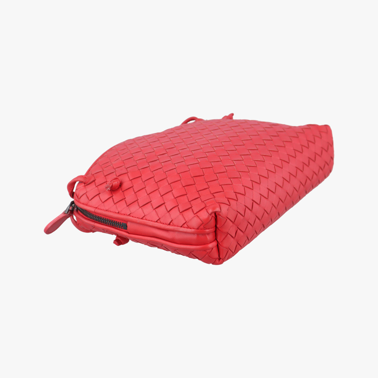 Pre-owned Bottega Veneta NODINI Intrecciato Red lambskin  shoulderbag | stylenewstar