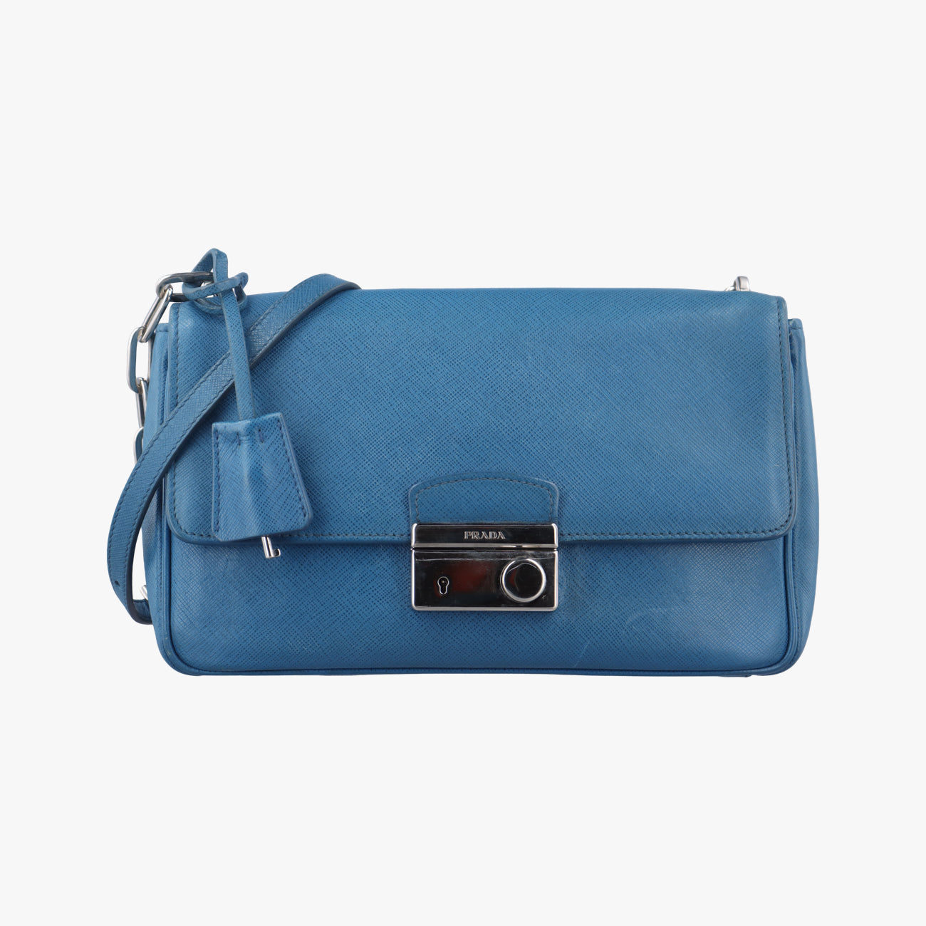 Secondhand Prada Sound Rock Blue Saffiano Leather BT0974 shoulderbag | stylenewstar