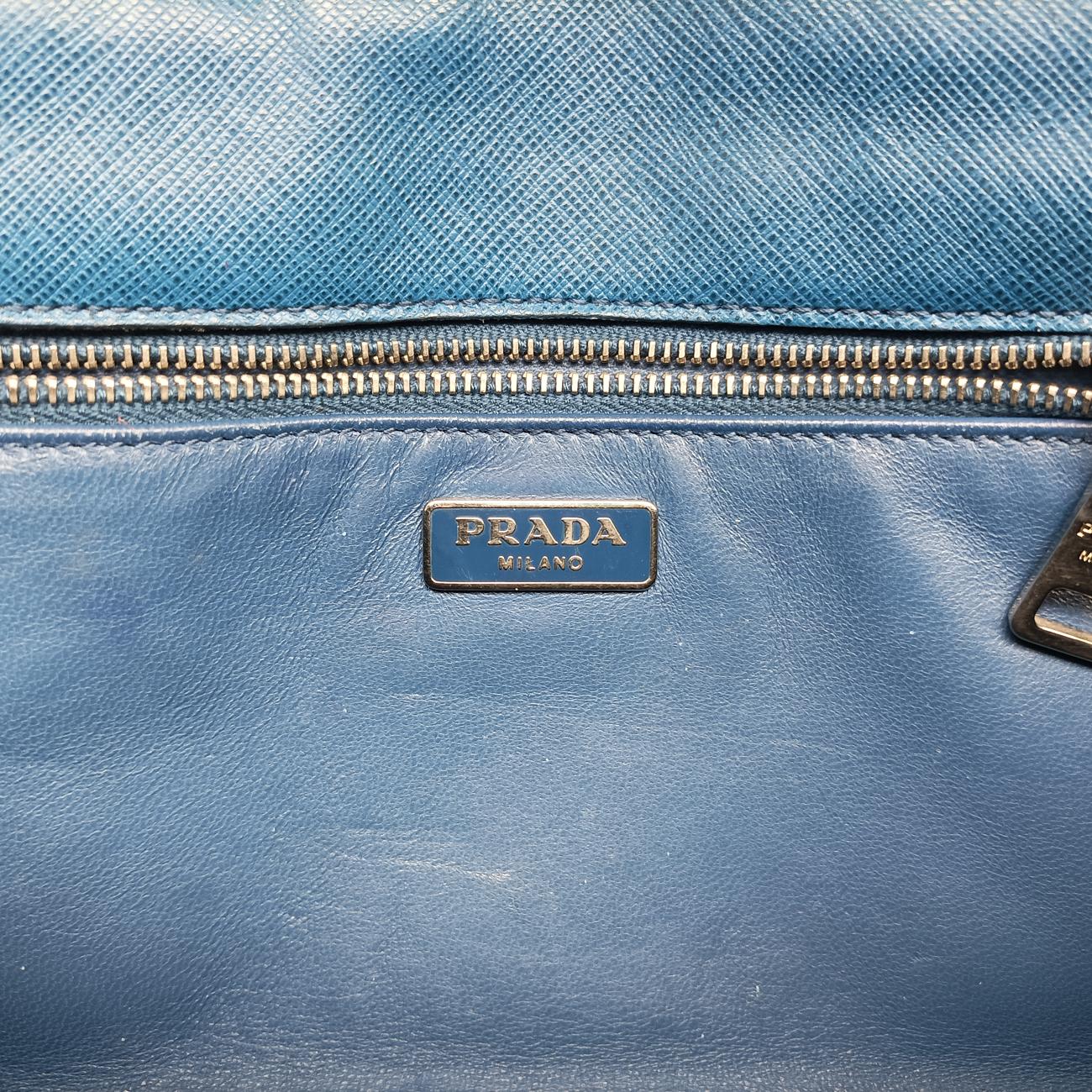 Secondhand Prada Sound Rock Blue Saffiano Leather BT0974 shoulderbag | stylenewstar