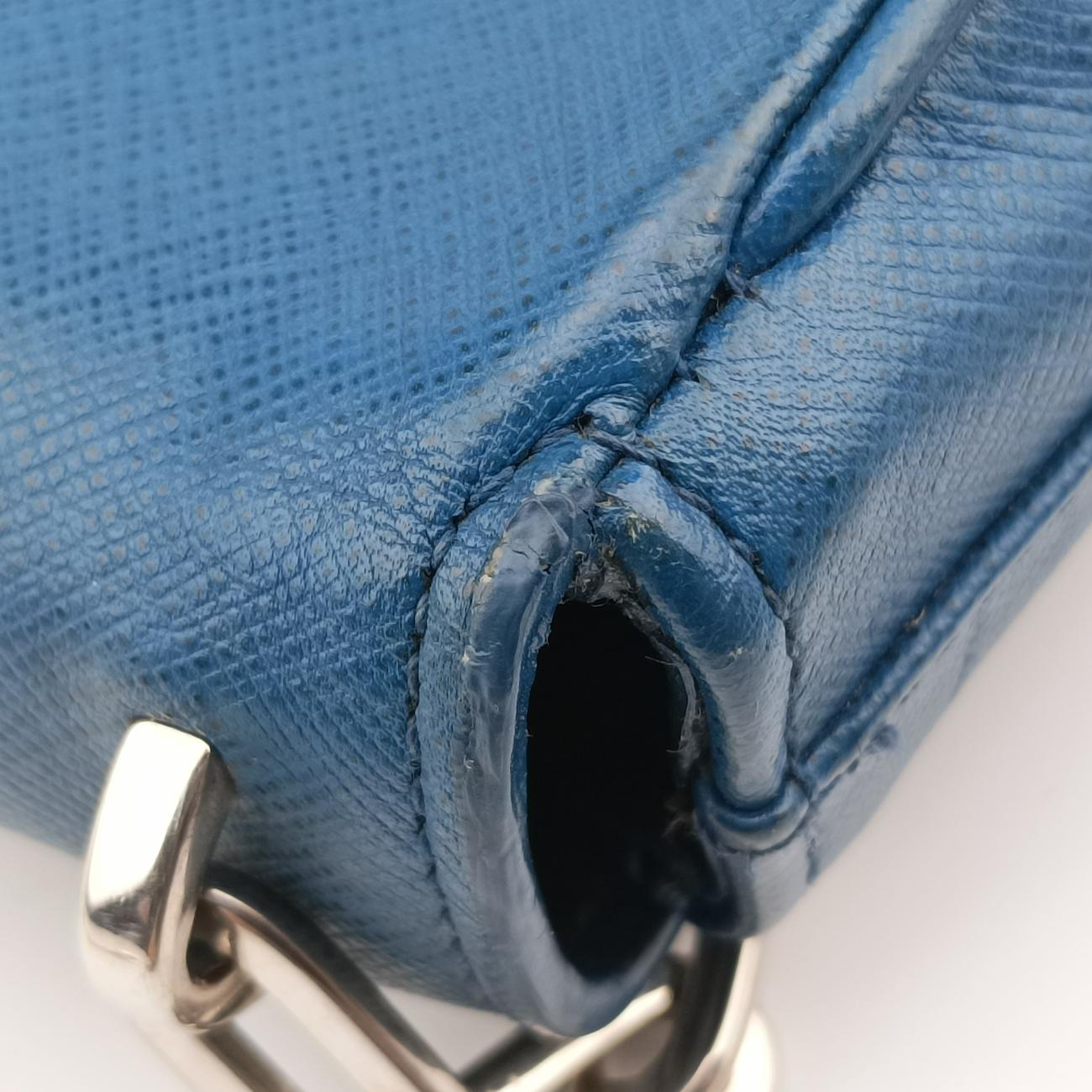 Secondhand Prada Sound Rock Blue Saffiano Leather BT0974 shoulderbag | stylenewstar