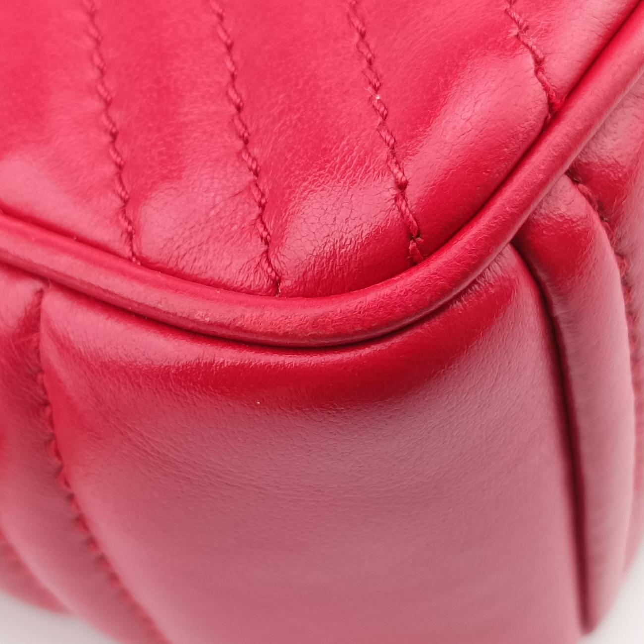 Pre-owned Prada Impunture Diagramme Red leather 1BH102 shoulderbag | stylenewstar