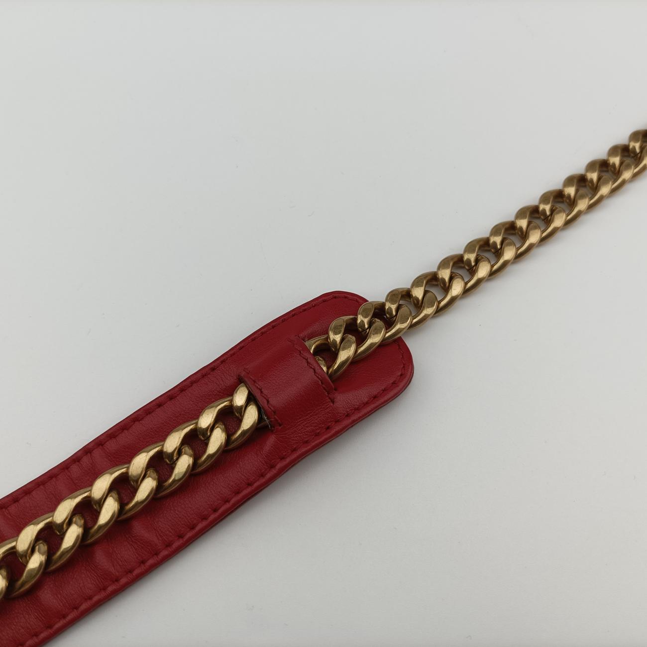 Pre-owned Prada Impunture Diagramme Red leather 1BH102 shoulderbag | stylenewstar