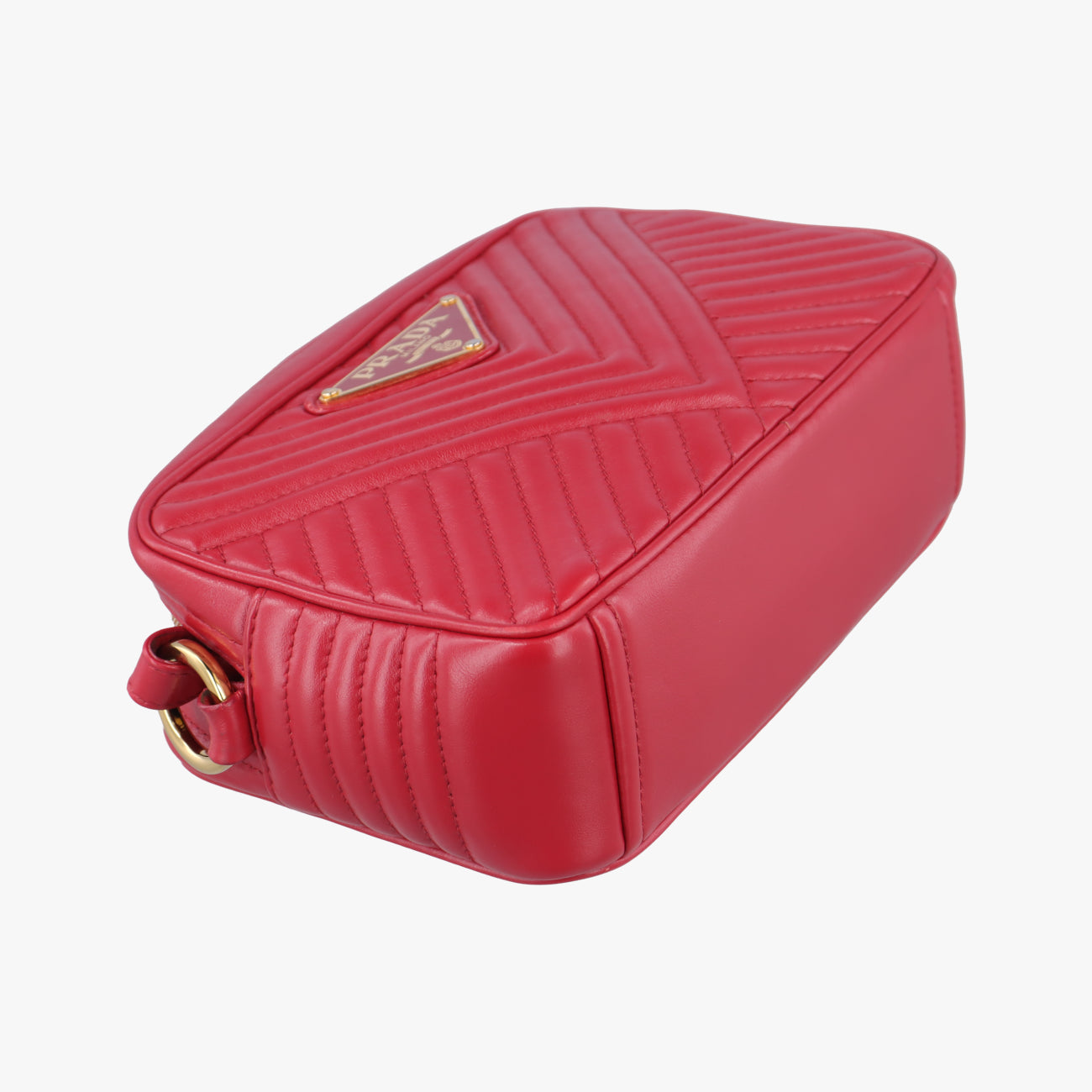 Pre-owned Prada Impunture Diagramme Red leather 1BH102 shoulderbag | stylenewstar