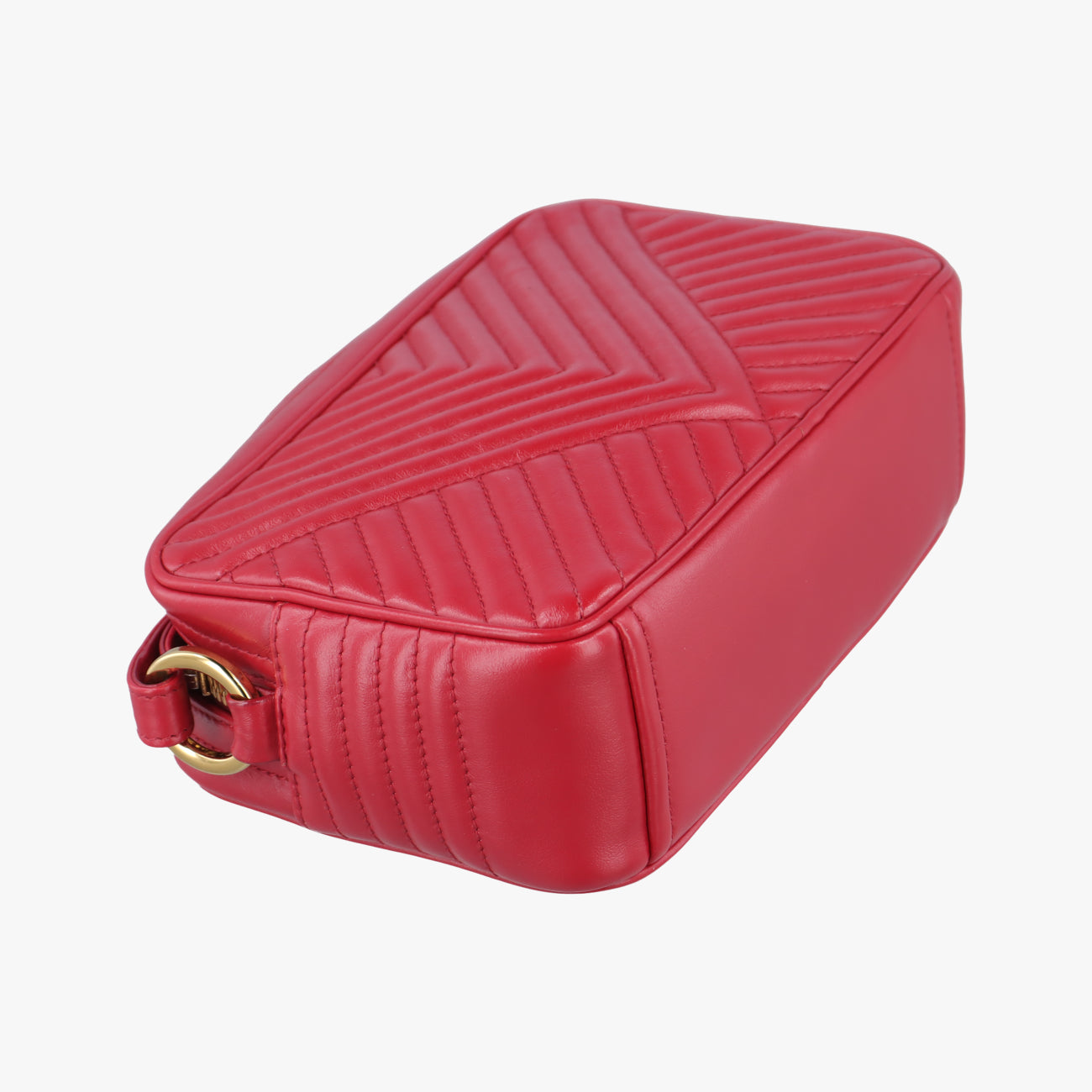 Pre-owned Prada Impunture Diagramme Red leather 1BH102 shoulderbag | stylenewstar