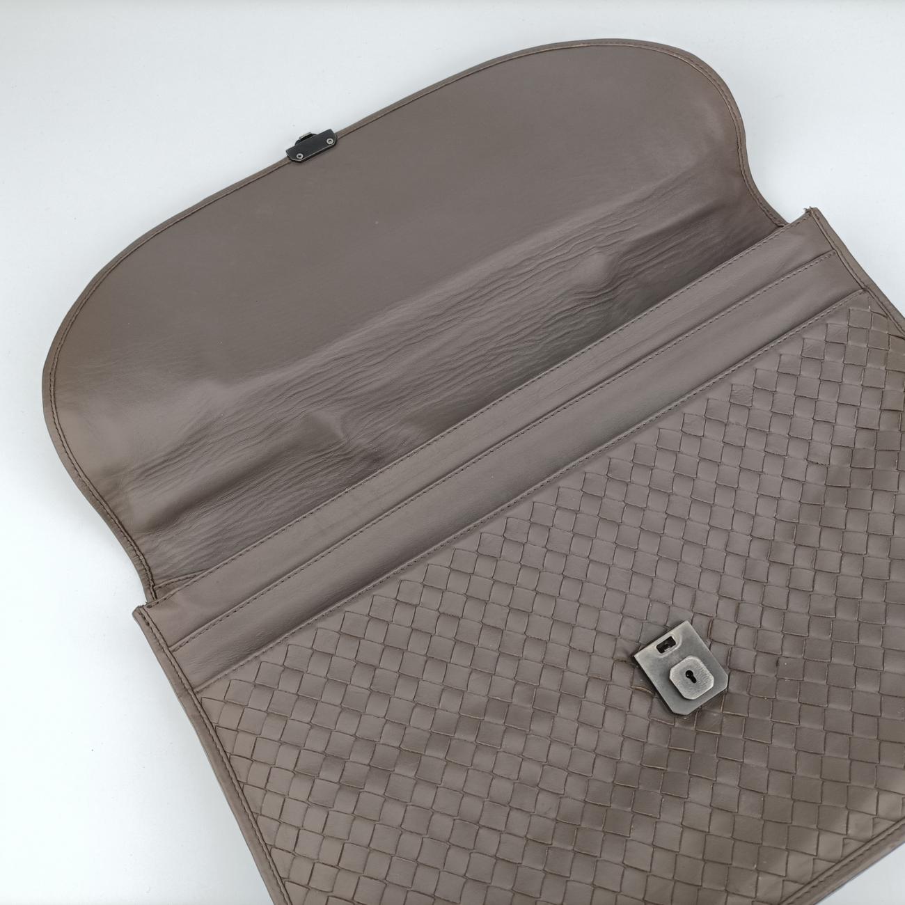 Pre-owned Bottega Veneta Intrecciato Brown lambskin  handbag | stylenewstar