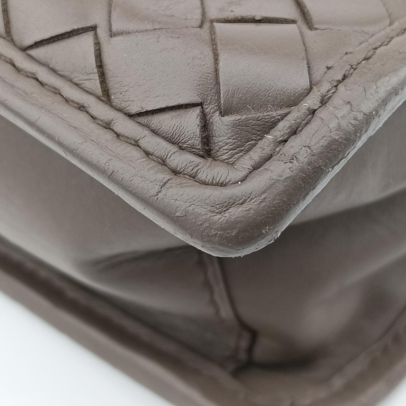 Pre-owned Bottega Veneta Intrecciato Brown lambskin  handbag | stylenewstar