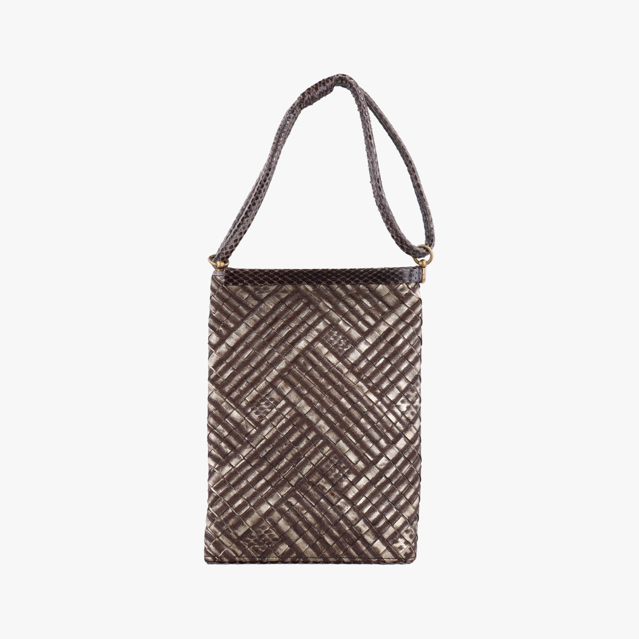 Vintage Bottega Veneta intrecciato Multicolour Snakeskin x Canvas  shoulderbag | stylenewstar