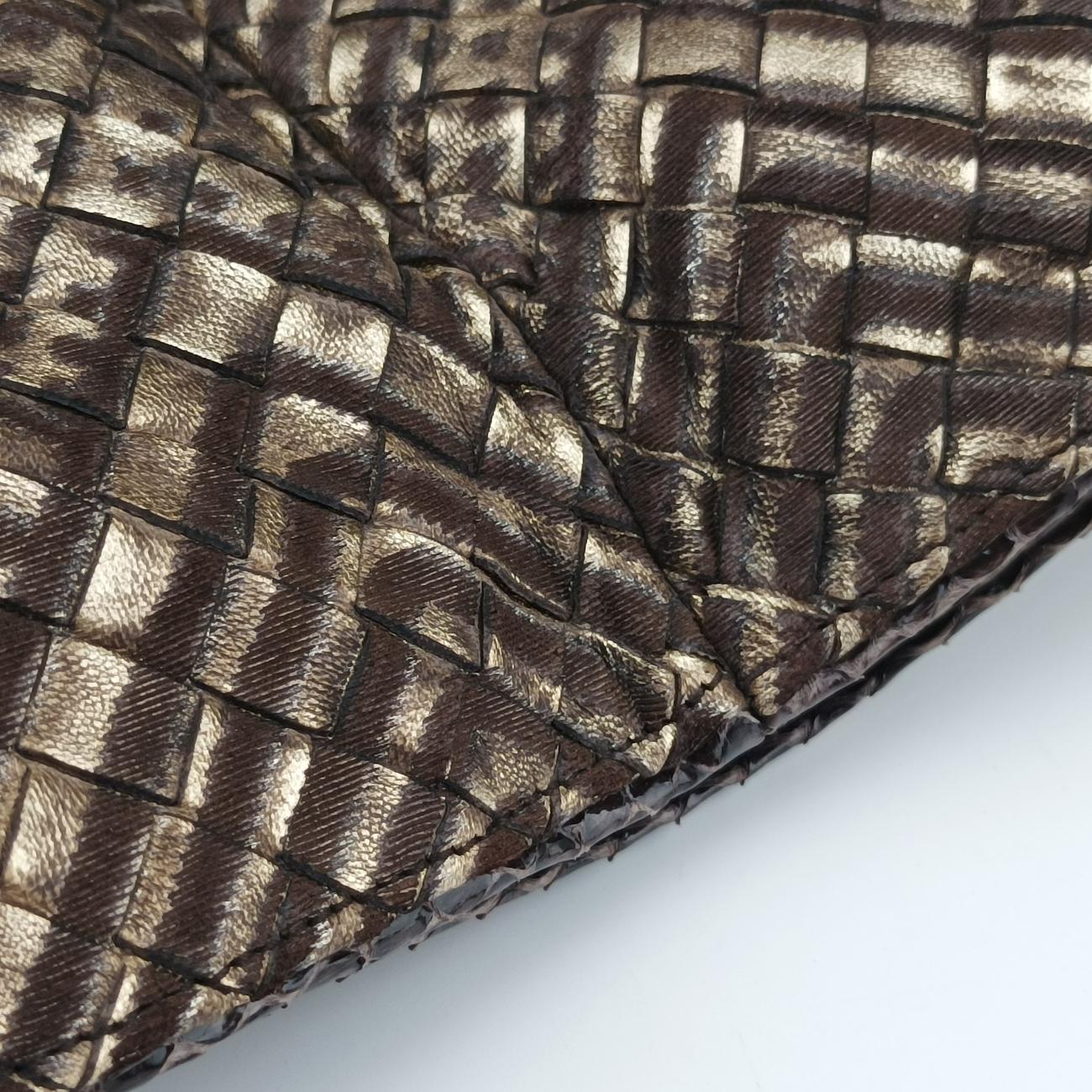 Vintage Bottega Veneta intrecciato Multicolour Snakeskin x Canvas  shoulderbag | stylenewstar