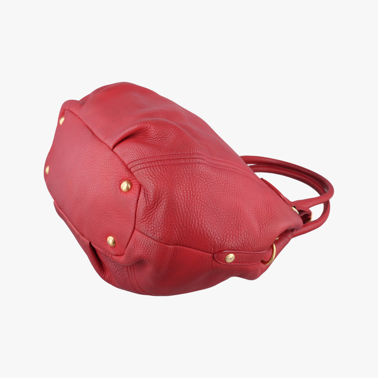 Pre-owned Prada Triangle logo Red Leather B2343M shoulderbag | stylenewstar