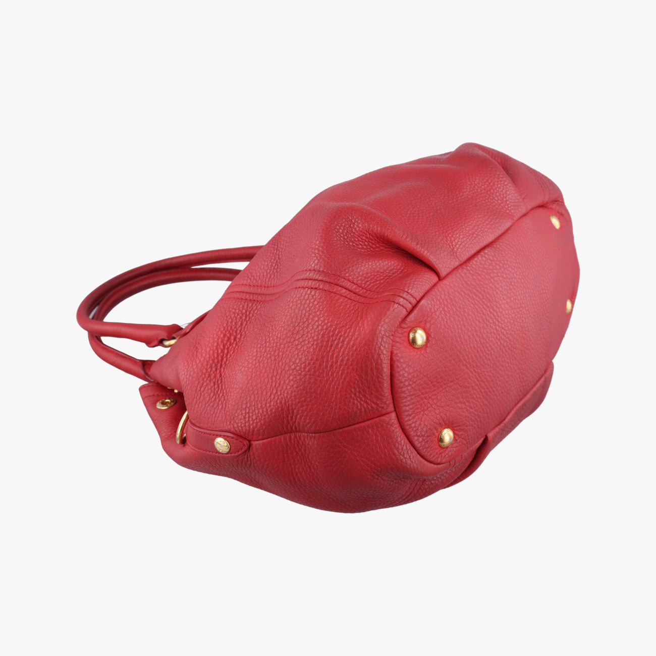 Pre-owned Prada Triangle logo Red Leather B2343M shoulderbag | stylenewstar