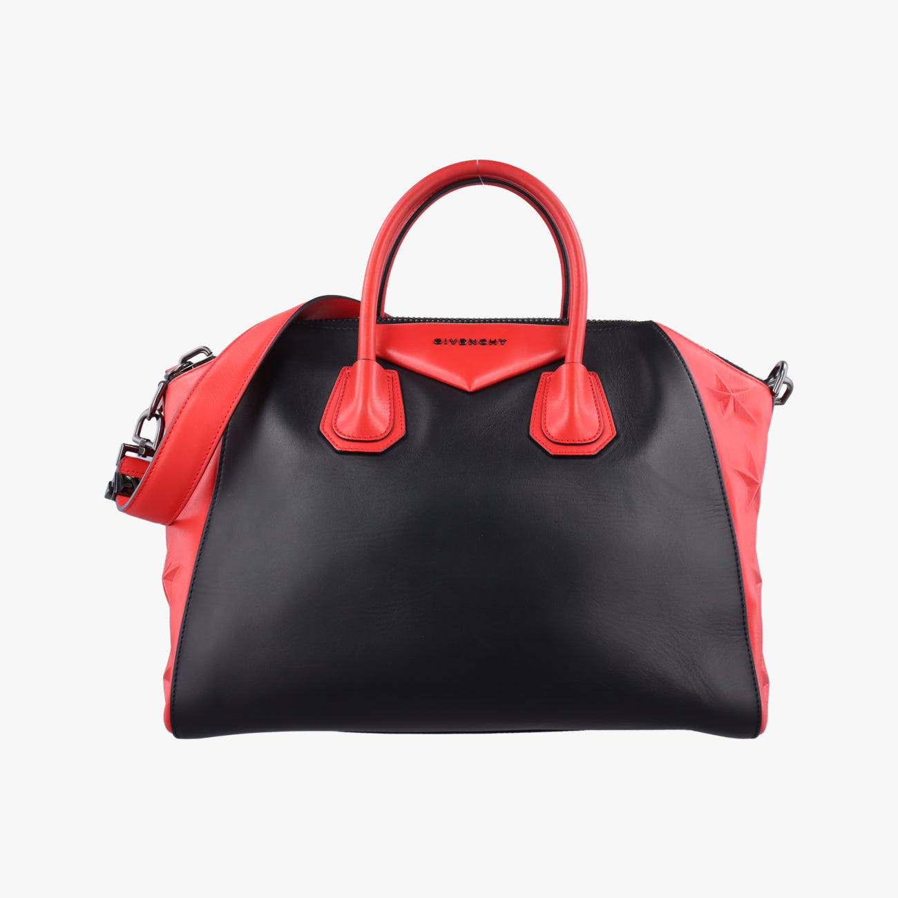 Pre-owned Givenchy Antigona Red×black Leather  shoulderbag | stylenewstar