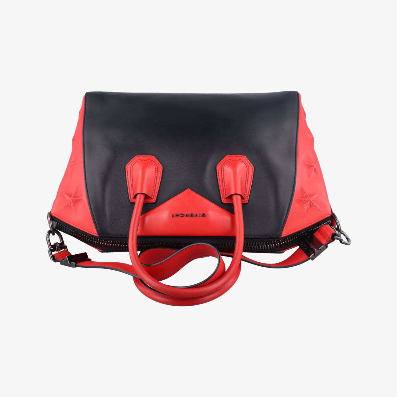 Pre-owned Givenchy Antigona Red×black Leather  shoulderbag | stylenewstar