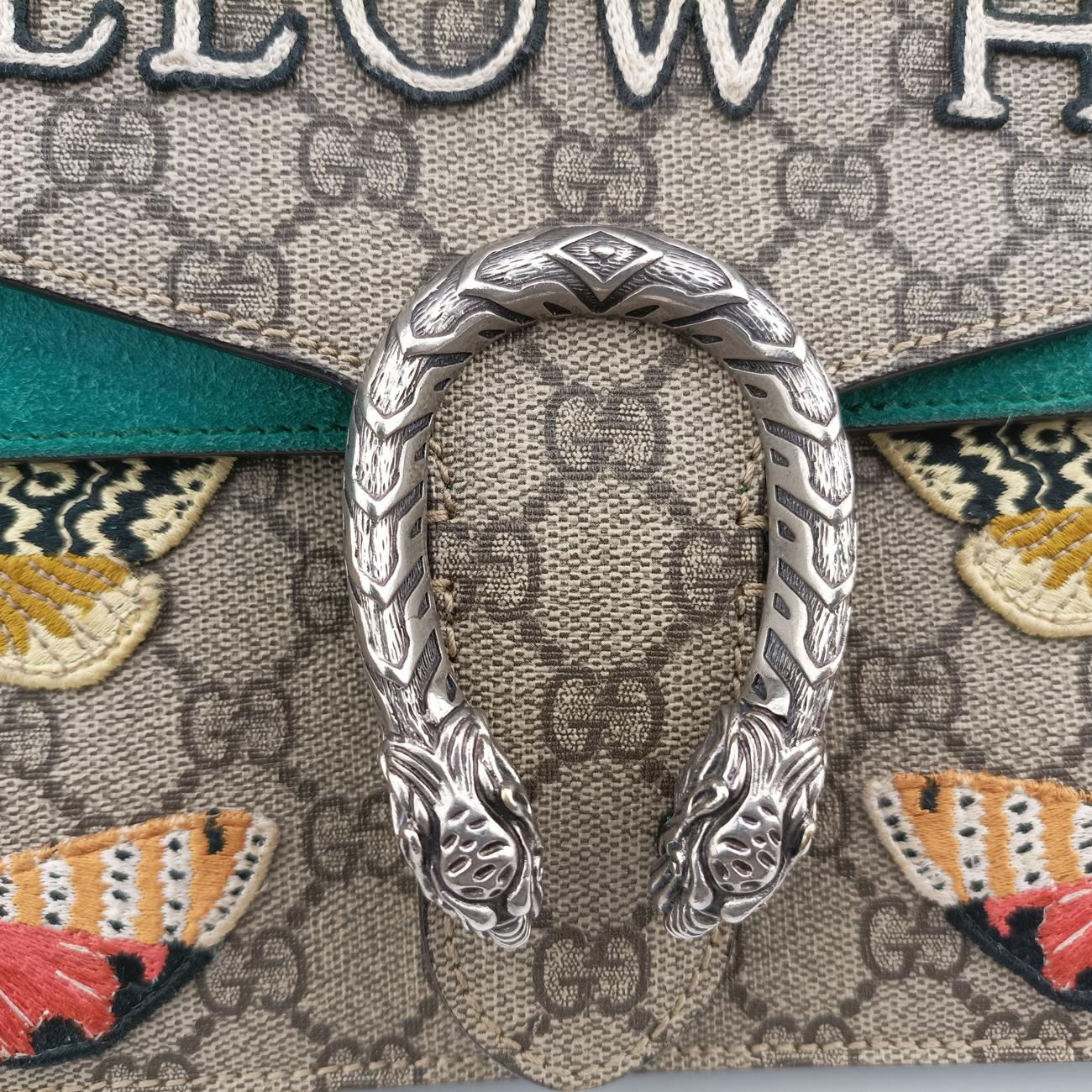 Pre-owned Gucci Dionysus beige×green×Multicolour PVC coated canvas 400249 shoulderbag | stylenewstar