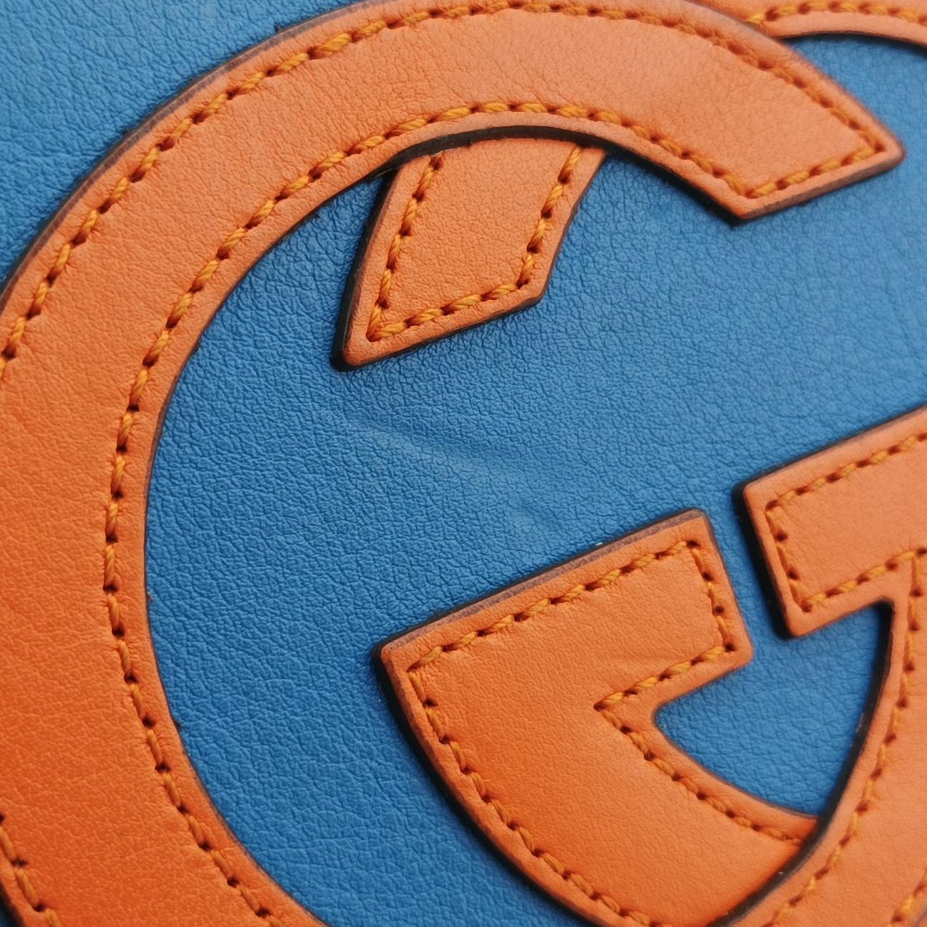 Secondhand Gucci Interlocking G Blue×orange Leather 658230 shoulderbag | stylenewstar