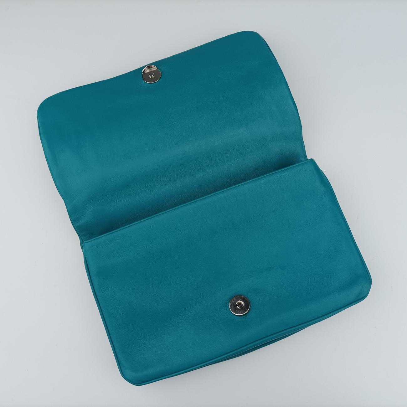 Pre-owned Prada Nappa Gaufre Nero Handbag Blue Nappa Leather  shoulderbag | stylenewstar