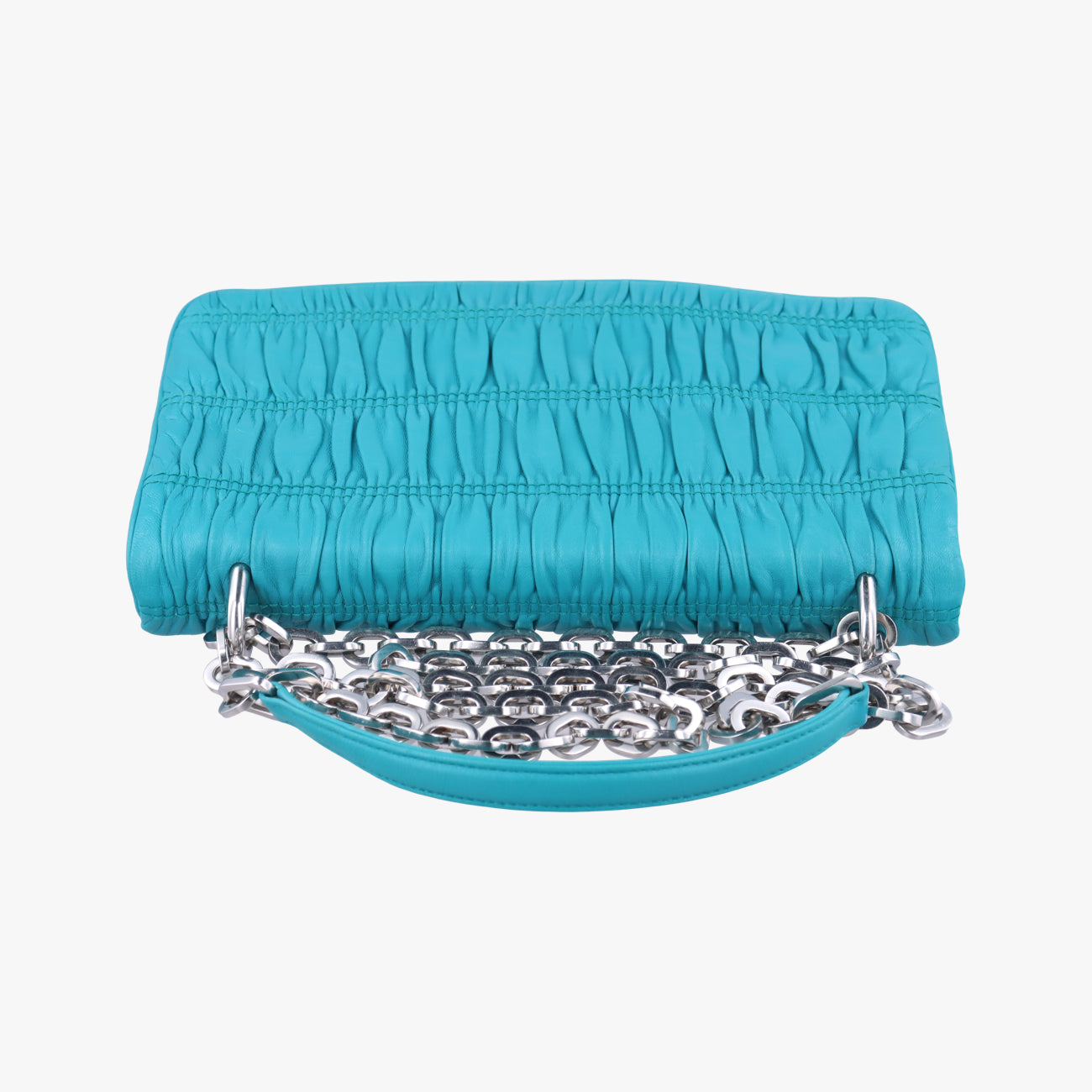 Pre-owned Prada Nappa Gaufre Nero Handbag Blue Nappa Leather  shoulderbag | stylenewstar